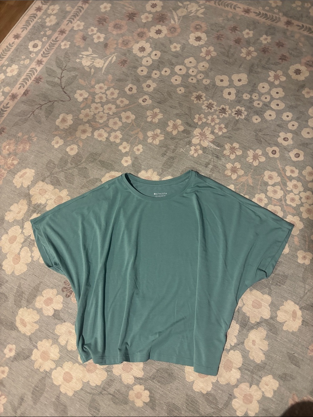 Athleta Relaxed Short-Sleeve cropped tee in teal/green